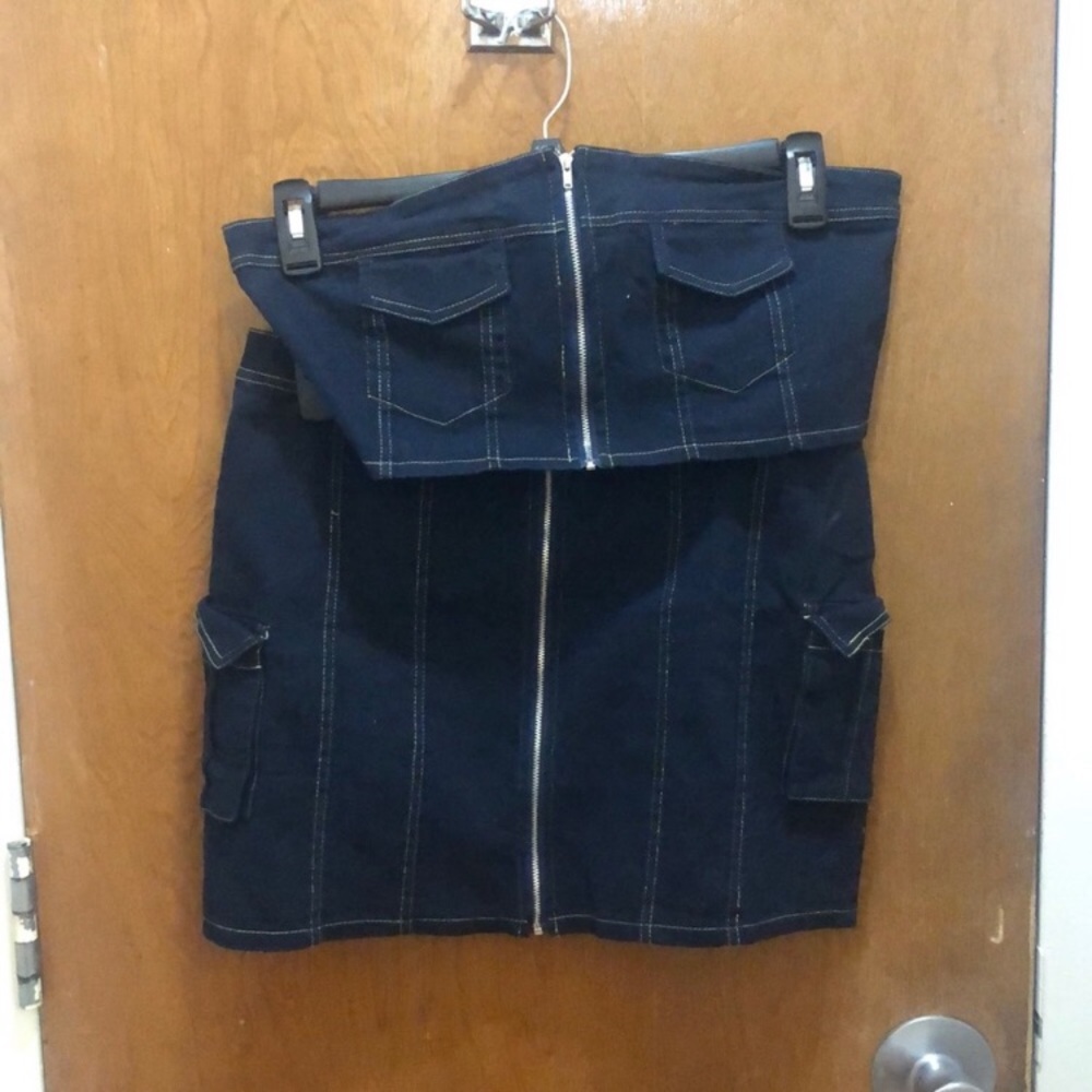 A two piece denim set